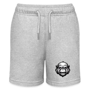 Monkey / Animal / Zoo / Chimpanzee / Wild / Comic - Stanley/Stella MINI BOLTER Organic Teen Jogging Shorts - heather grey - Front