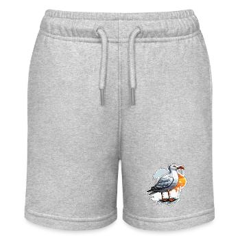 Seagull / Animal / Harbour / Bird / Sea / Water - Stanley/Stella MINI BOLTER Organic Teen Jogging Shorts - heather grey - Front