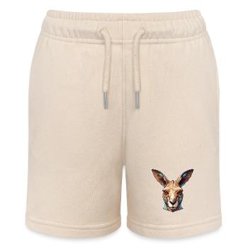 Känguru / Tier / Australien / Beuteltier / Outback - Stanley/Stella Teenager Bio-Joggingshorts MINI BOLTER - Natur - Vorne