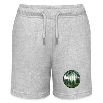 Wald / Wildnis / Natur / Bäume / grün / Idylle - Stanley/Stella Teenager Bio-Joggingshorts MINI BOLTER - Grau meliert - Vorne