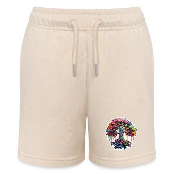 Tree / Nature / Earth / Bark / Roots / Leaves - Stanley/Stella MINI BOLTER Organic Teen Jogging Shorts - soft Ecru - Front