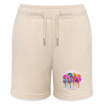 Lutscher / Lolli Pop / Süßigkeit / schlecken / süß - Stanley/Stella Teenager Bio-Joggingshorts MINI BOLTER - Natur - Vorne