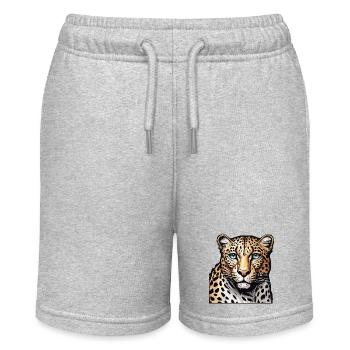 Leopard / Gepard / Tier / Animal Print / Muster - Stanley/Stella Teenager Bio-Joggingshorts MINI BOLTER - Grau meliert - Vorne