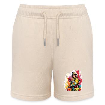 Firefighter / Fire / Fire / Extinguish / Heroine - Stanley/Stella MINI BOLTER Organic Teen Jogging Shorts - soft Ecru - Front