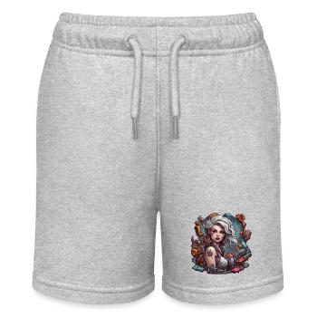 diabolical woman / blood / gothic / heavy metal - Stanley/Stella MINI BOLTER Organic Teen Jogging Shorts - heather grey - Front