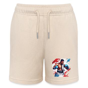Boxer / Sport / Kampf / Arena / Boxring / Fäuste - Stanley/Stella Teenager Bio-Joggingshorts MINI BOLTER - Natur - Vorne