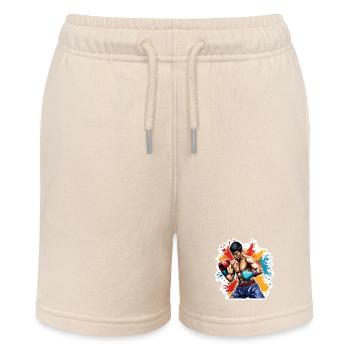 Boxer / Sport / Kampf / Arena / Boxring / Fäuste - Stanley/Stella Teenager Bio-Joggingshorts MINI BOLTER - Natur - Vorne
