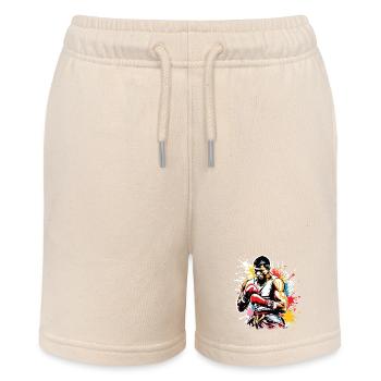 Boxer / Sport / Kampf / Arena / Boxring / Fäuste - Stanley/Stella Teenager Bio-Joggingshorts MINI BOLTER - Natur - Vorne