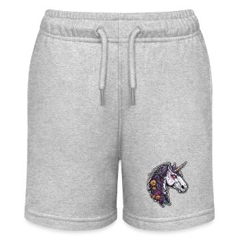 Unicorn / mythical creatures / fairy tales / magic / glitter - Stanley/Stella MINI BOLTER Organic Teen Jogging Shorts - heather grey - Front