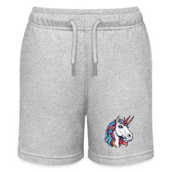 Unicorn / mythical creatures / fairy tales / magic / glitter - Stanley/Stella MINI BOLTER Organic Teen Jogging Shorts - heather grey - Front