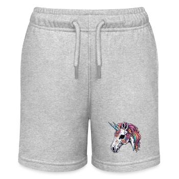 Unicorn / mythical creatures / fairy tales / magic / glitter - Stanley/Stella MINI BOLTER Organic Teen Jogging Shorts - heather grey - Front