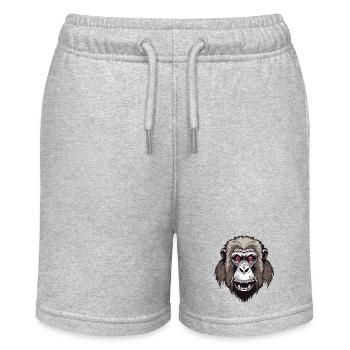 Monkey / Animal / Zoo / Babian / Wild / Comic - Stanley/Stella MINI BOLTER Organic Teen Jogging Shorts - heather grey - Front