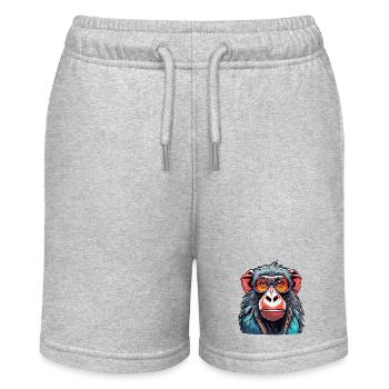Monkey / Animal / Zoo / Babian / Wild / Comic - Stanley/Stella MINI BOLTER Organic Teen Jogging Shorts - heather grey - Front