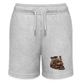 Train / Locomotive / Steam Locomotive / Railway / Lock - Stanley/Stella MINI BOLTER Organic Teen Jogging Shorts - heather grey - Front