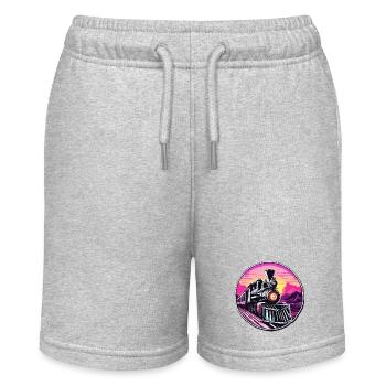 Zug / Lokomotive / Dampflok / Eisenbahn / Lock - Stanley/Stella Teenager Bio-Joggingshorts MINI BOLTER - Grau meliert - Vorne