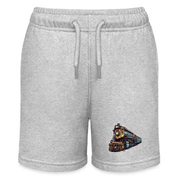 Zug / Lokomotive / Dampflok / Eisenbahn / Lock - Stanley/Stella Teenager Bio-Joggingshorts MINI BOLTER - Grau meliert - Vorne