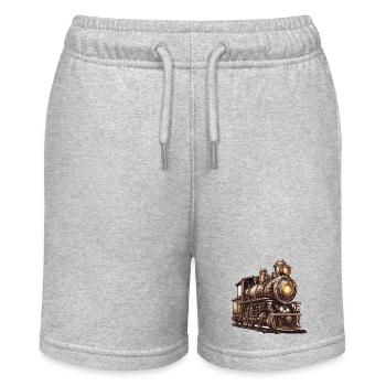 Zug / Lokomotive / Dampflok / Eisenbahn / Lock - Stanley/Stella Teenager Bio-Joggingshorts MINI BOLTER - Grau meliert - Vorne