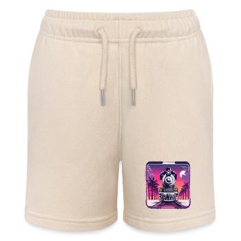 Train / Locomotive / Steam Locomotive / Railway / Lock - Stanley/Stella MINI BOLTER Organic Teen Jogging Shorts - soft Ecru - Front