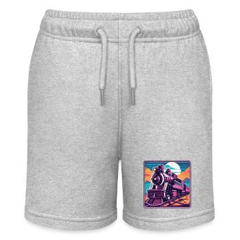 Train / Locomotive / Steam Locomotive / Railway / Lock - Stanley/Stella MINI BOLTER Organic Teen Jogging Shorts - heather grey - Front