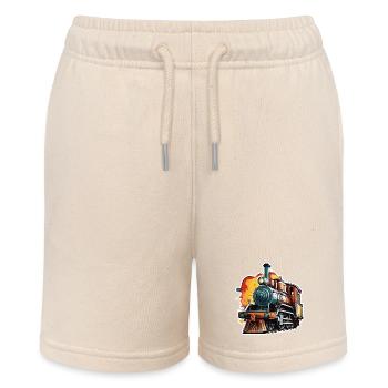 Train / Locomotive / Steam Locomotive / Railway / Lock - Stanley/Stella MINI BOLTER Organic Teen Jogging Shorts - soft Ecru - Front