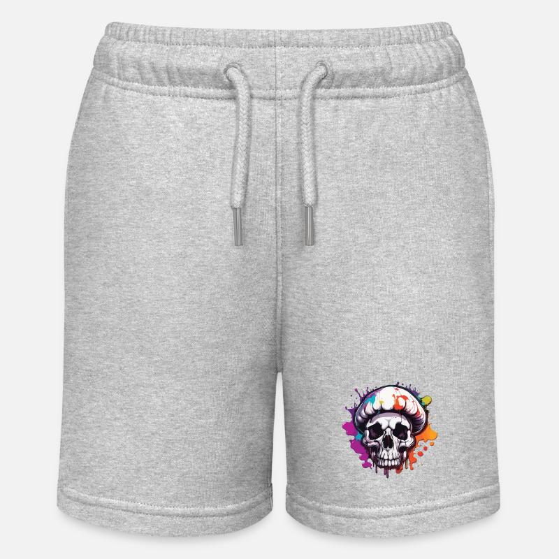 Champignon / Champignon / Prairie / Forêt / Goa / Psy - Short bio MINI BOLTER Stanley/Stella Ado - gris chiné