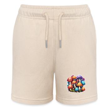 Pilz / Mushroom / Wiese / Wald / Goa / Psy - Stanley/Stella Teenager Bio-Joggingshorts MINI BOLTER - Natur - Vorne