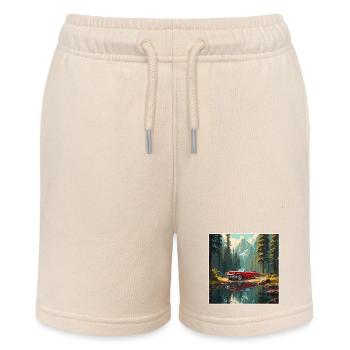 Old Timer / Auto / 50er Jahre / Retro / Vintage - Stanley/Stella Teenager Bio-Joggingshorts MINI BOLTER - Natur - Vorne