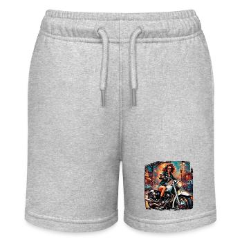 Motorcycle Logo/Bike/Two-Wheeler/Vehicle/Motors - Stanley/Stella MINI BOLTER Organic Teen Jogging Shorts - heather grey - Front