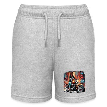 Motorcycle Logo/Bike/Two-Wheeler/Vehicle/Motors - Stanley/Stella MINI BOLTER Organic Teen Jogging Shorts - heather grey - Front