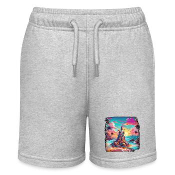 Sandburg / bauen / spielen / Schloss / Urlaub - Stanley/Stella Teenager Bio-Joggingshorts MINI BOLTER - Grau meliert - Vorne