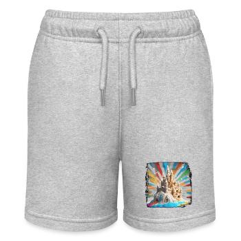 Sandburg / bauen / spielen / Schloss / Urlaub - Stanley/Stella Teenager Bio-Joggingshorts MINI BOLTER - Grau meliert - Vorne