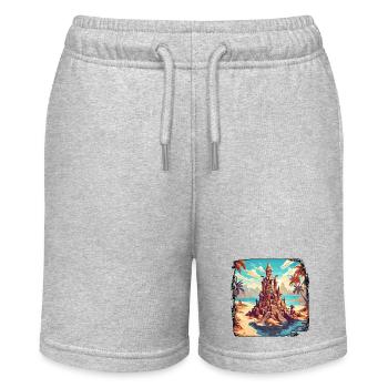 Sandburg / bauen / spielen / Schloss / Urlaub - Stanley/Stella Teenager Bio-Joggingshorts MINI BOLTER - Grau meliert - Vorne