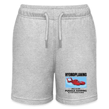 Wasserflugzeug Boot Rennen Humor Pfütze Springen Lustig - Stanley/Stella Teenager Bio-Joggingshorts MINI BOLTER - Grau meliert - Vorne