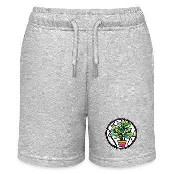 Zimmerpflanze / Topfpflanze / Dekoration / Topf - Stanley/Stella Teenager Bio-Joggingshorts MINI BOLTER - Grau meliert - Vorne