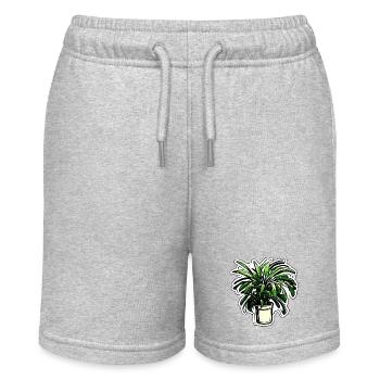 Zimmerpflanze / Topfpflanze / Dekoration / Topf - Stanley/Stella Teenager Bio-Joggingshorts MINI BOLTER - Grau meliert - Vorne