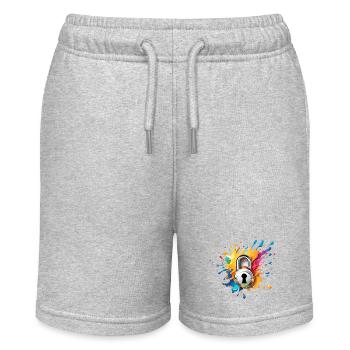 Shoulder Lock / Key / Heart Lock / Motif - Stanley/Stella MINI BOLTER Organic Teen Jogging Shorts - heather grey - Front