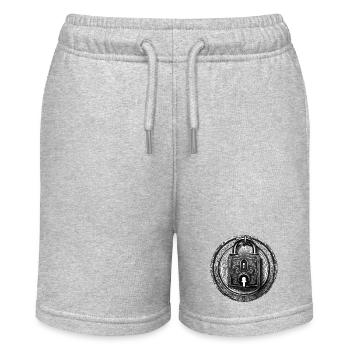 Shoulder Lock / Key / Heart Lock / Motif - Stanley/Stella MINI BOLTER Organic Teen Jogging Shorts - heather grey - Front