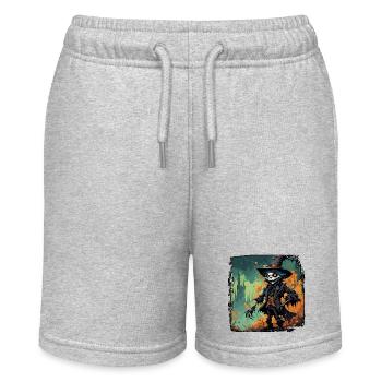 Vogelscheuche / Erntehelfer / Maisfeld / Feld - Stanley/Stella Teenager Bio-Joggingshorts MINI BOLTER - Grau meliert - Vorne