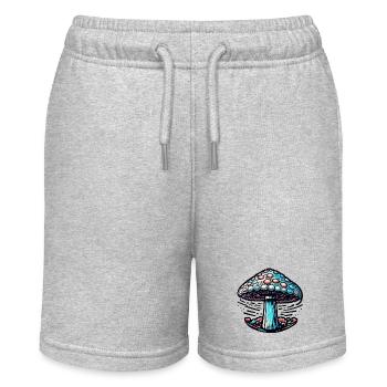 Pilz / Mushroom / Wiese / Wald / Goa / Psy - Stanley/Stella Teenager Bio-Joggingshorts MINI BOLTER - Grau meliert - Vorne