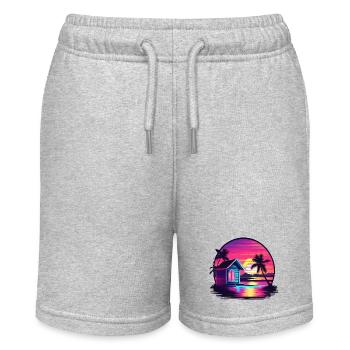 Lakeside House / Cabin / Lake / Mountains / Nature /Forest - Stanley/Stella MINI BOLTER Organic Teen Jogging Shorts - heather grey - Front