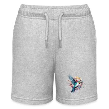 Hummingbird Bird Animal Freedom World Wildlife - Stanley/Stella MINI BOLTER Organic Teen Jogging Shorts - heather grey - Front