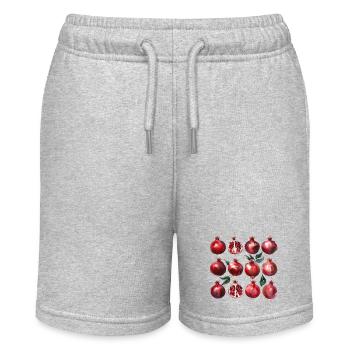 Pomegranate Watercolor Art - Stanley/Stella MINI BOLTER Organic Teen Jogging Shorts - heather grey - Front