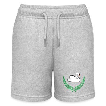 Schwan im grünen Lorbeerkranz - Stanley/Stella Teenager Bio-Joggingshorts MINI BOLTER - Grau meliert - Vorne