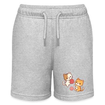 Niedliche Katzen und bunte Bälle - Stanley/Stella Teenager Bio-Joggingshorts MINI BOLTER - Grau meliert - Vorne