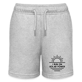 Ich fahre mit Solarenergie - Stanley/Stella Teenager Bio-Joggingshorts MINI BOLTER - Grau meliert - Vorne