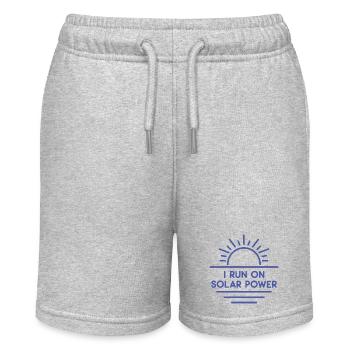 Ich fahre mit Solarenergie - Stanley/Stella Teenager Bio-Joggingshorts MINI BOLTER - Grau meliert - Vorne