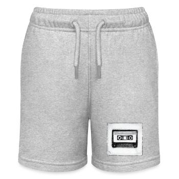 Cassette - hand carved artwork - Stanley/Stella MINI BOLTER Organic Teen Jogging Shorts - heather grey - Front