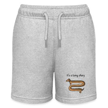 Es ist eine lange Geschichte, süßer Dackel - Stanley/Stella Teenager Bio-Joggingshorts MINI BOLTER - Grau meliert - Vorne