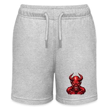 Devil / Hell / Horror / Devilish / Evil - Stanley/Stella MINI BOLTER Organic Teen Jogging Shorts - heather grey - Front