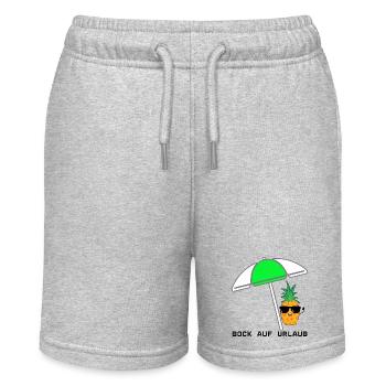 Cool pineapple with parasol and sunglasses - Stanley/Stella MINI BOLTER Organic Teen Jogging Shorts - heather grey - Front